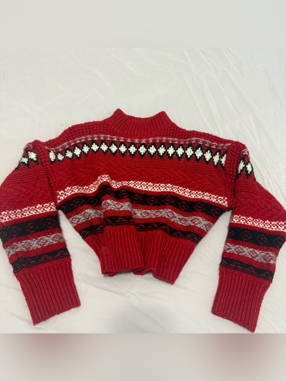 Mock Neck Cropped Winter Sweater
